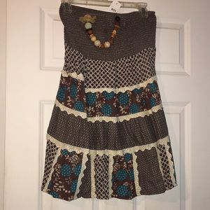 Beaded detailed strapless dress/ top/cover up